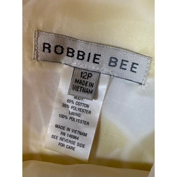 Robbie Bee Women's Size 12 Petite Lemon Yellow Dress Vintage Inspired Cottage - Picture 12 of 12